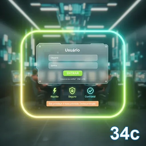 Entrada rápida ao 34c no celular com etapas de acesso
