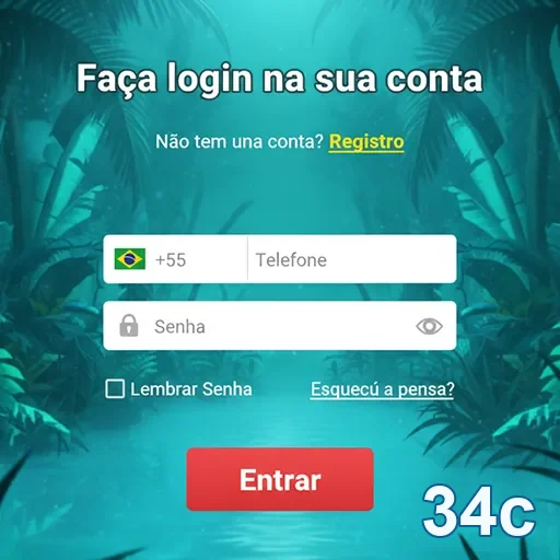 Celular com link correto e login seguro na 34c